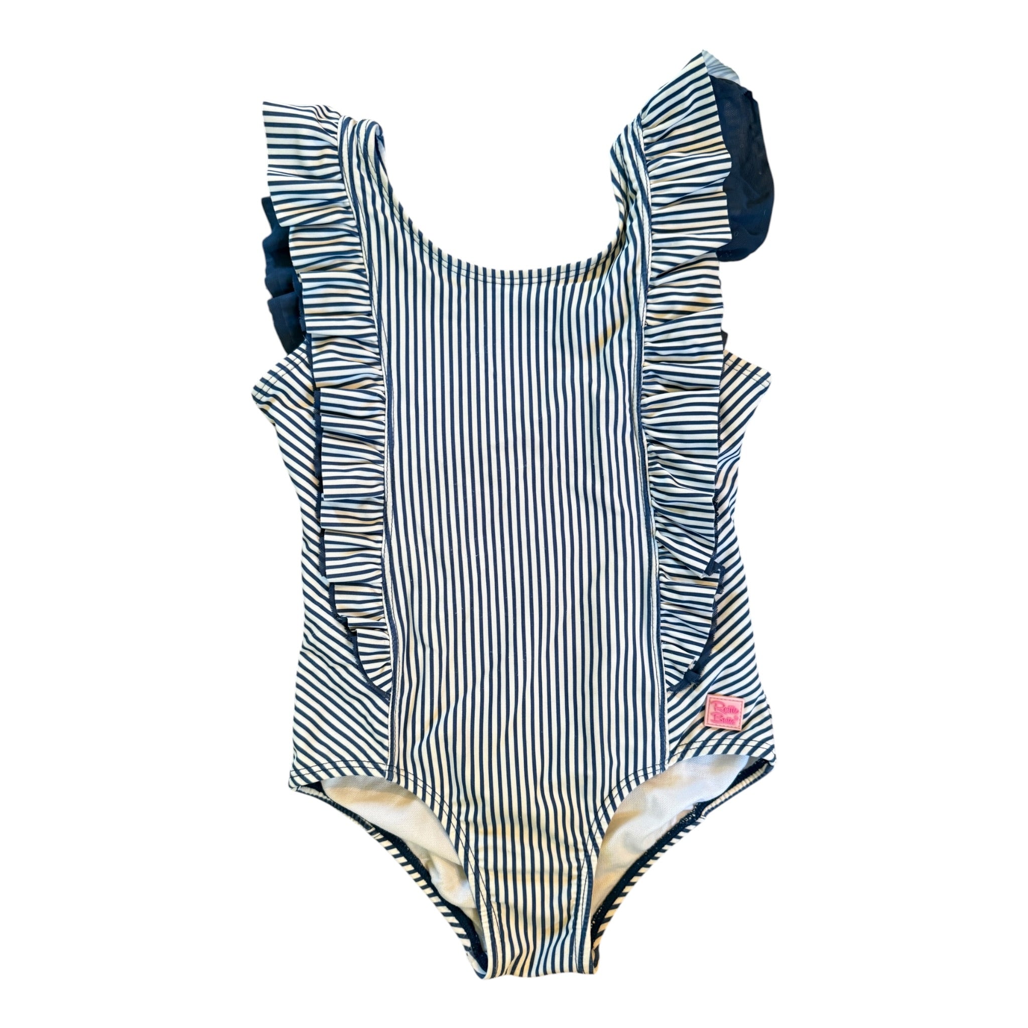 RuffleButts Striped Swimsuit