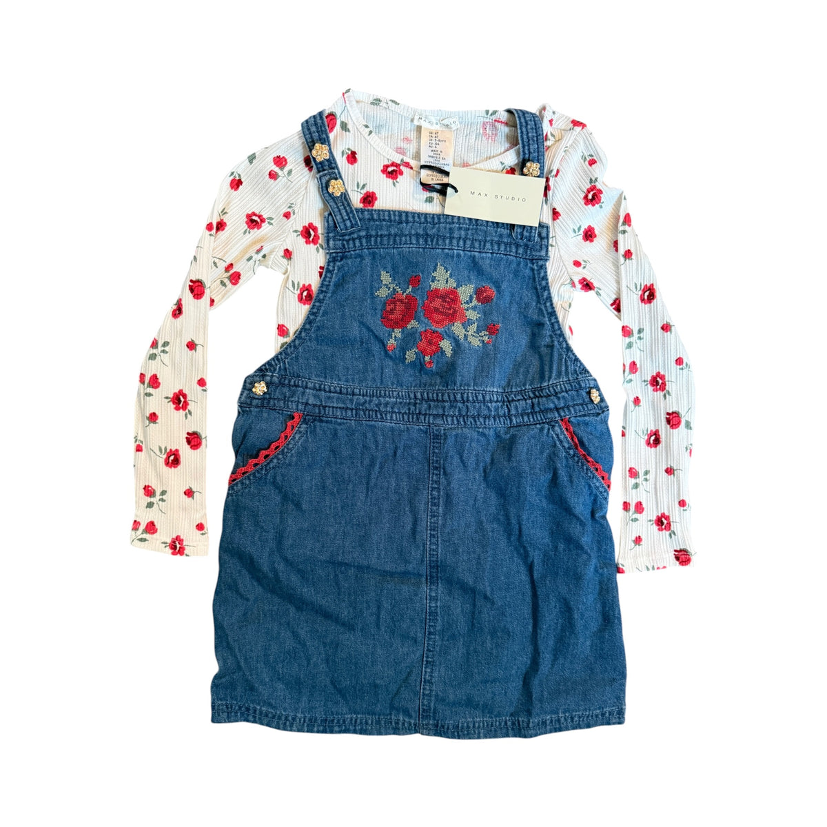 Max Studio Overall Dress & Floral Top