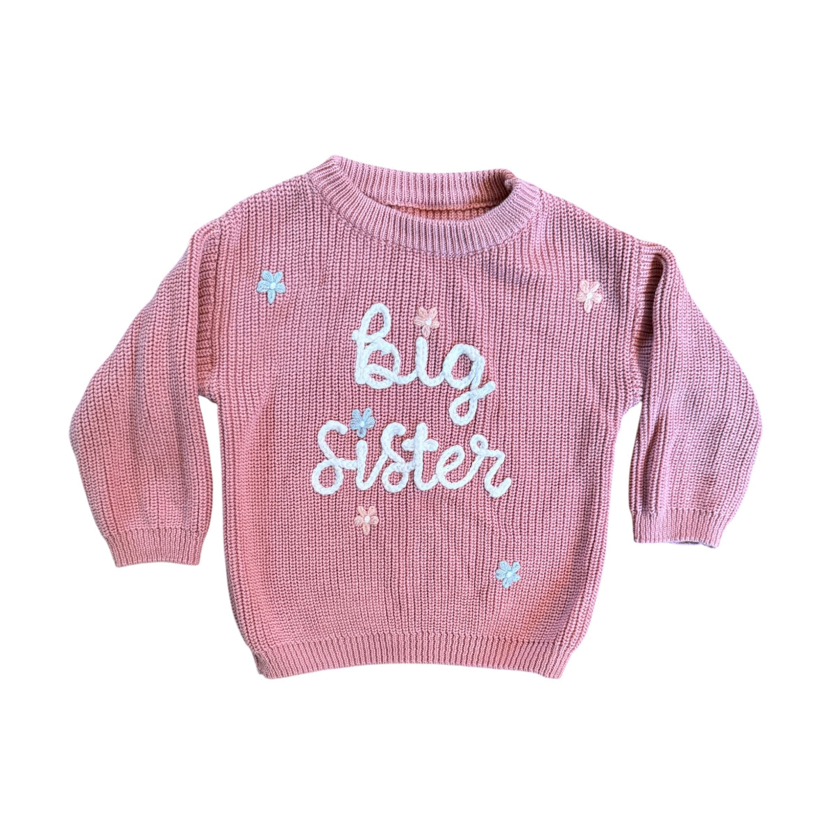 Hand Embroidered Big Sister Sweater