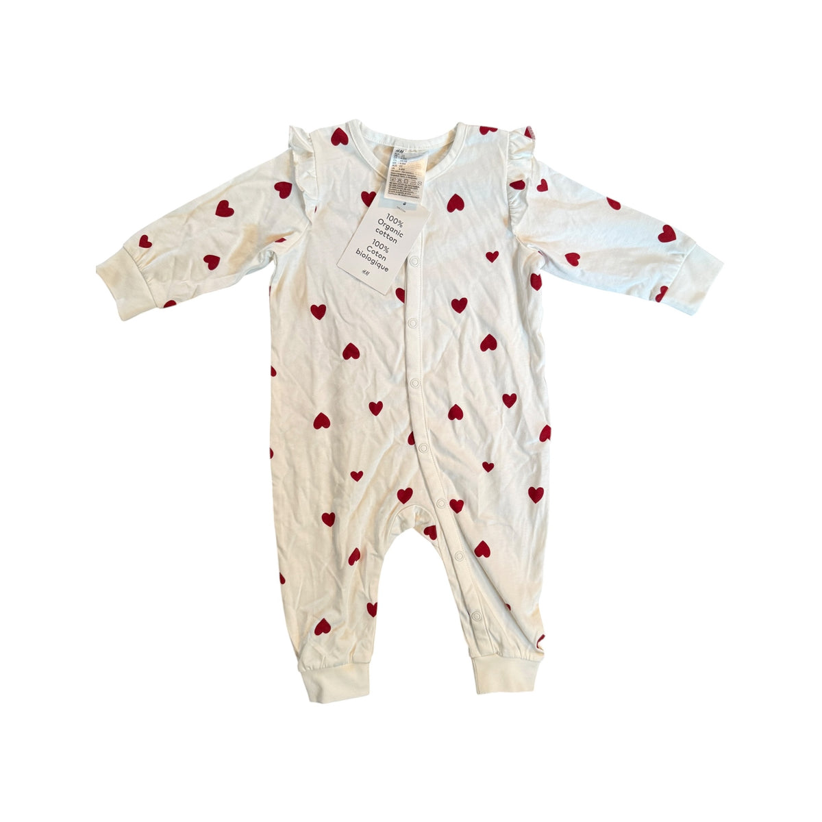 H&M Small Red Heart Onesie
