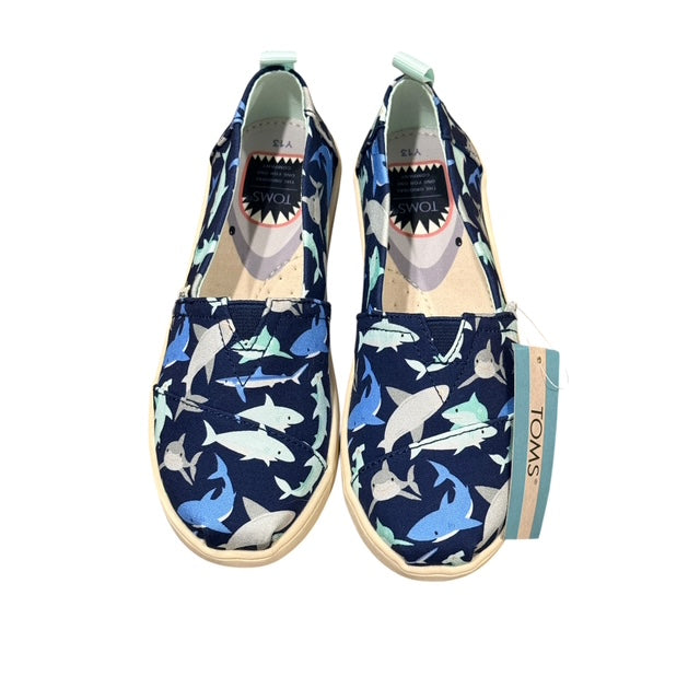 TOMS Shark Print Slip On Shoes