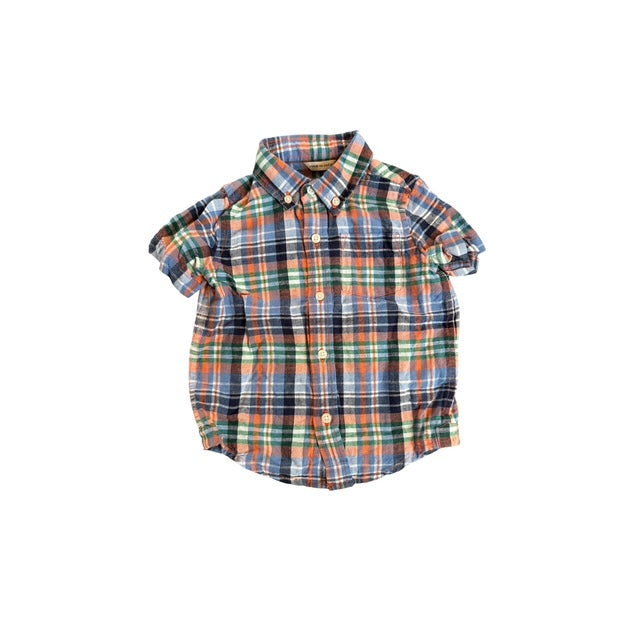 Janie & Jack Plaid Linen Shirt