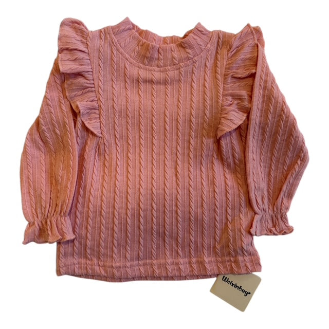 Weixinbuy Cable Knit Ruffle Top