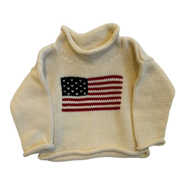 Red Wagon American Flag Roll Neck Sweater