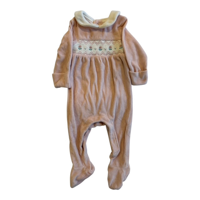 M&S Cotton Rich Velour Sleepsuit